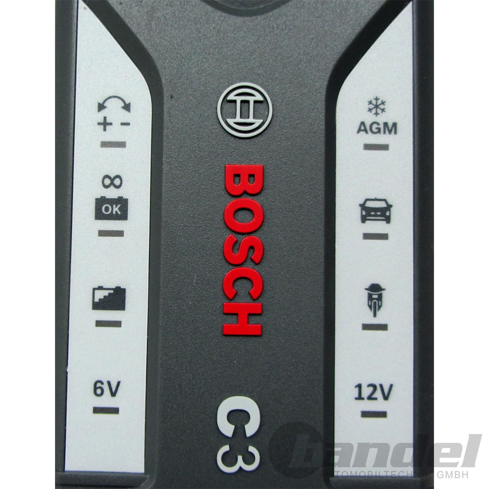  BOSCH C3 Fully Automatic 4-Mode 6/12V Smart Battery Charger and  Maintainer (3.8 Amps) : Automotive