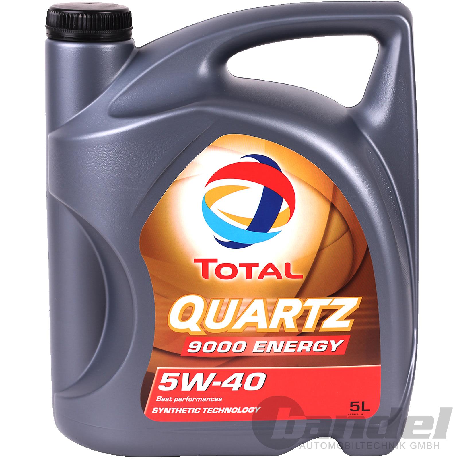 Total Quartz 9000 Energy + Mann VW5OILFLTR3KIT Oil Change Kit - 5W-40 Fully  Synthetic - VW