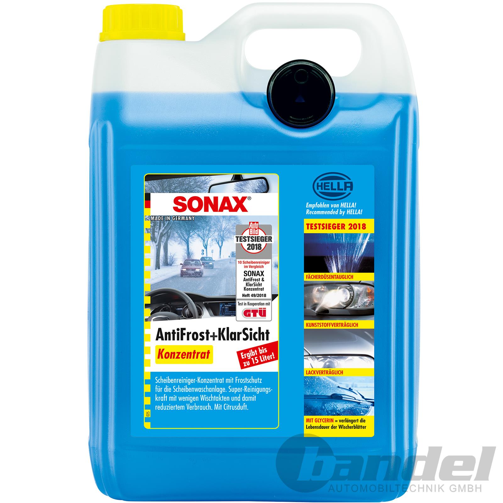 2x 5 liters SONAX ANTI-FROST + CLEAR VISION CONCENTRATED DISCS FROST  PROTECTION