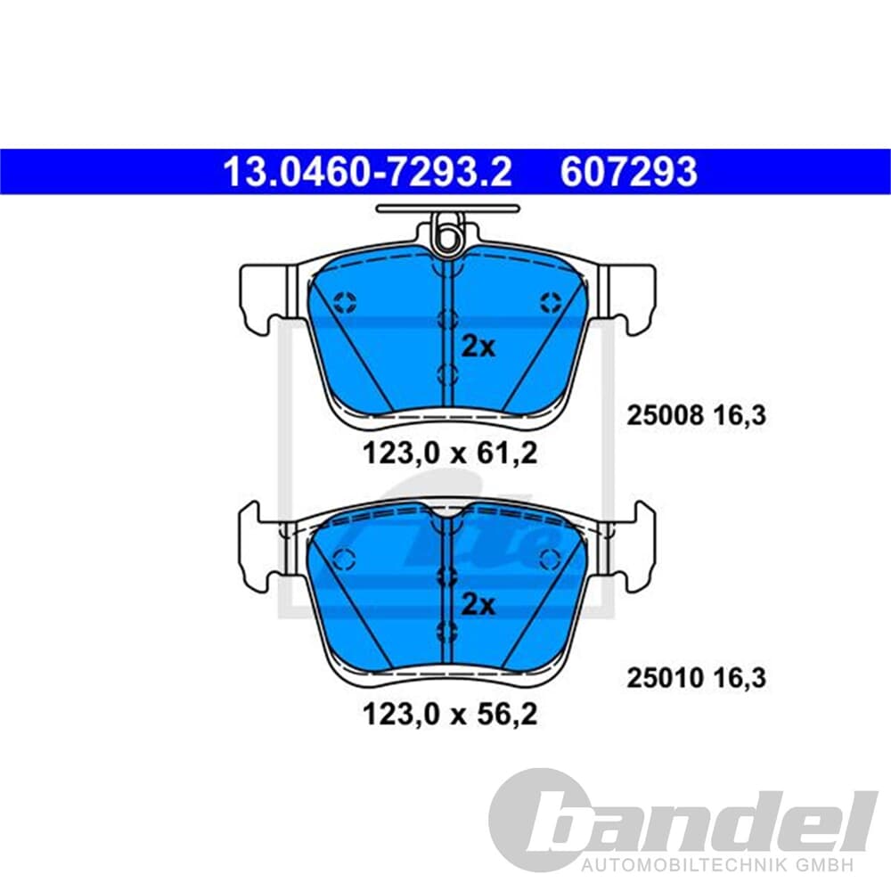 ATE 13.0470-7184.2 Ceramic Bremsbeläge Bremsklötze Vorne für Audi A1 A3  Seat VW 
