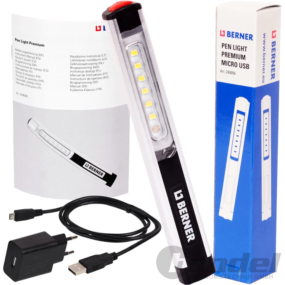 BERNER LED-LAMPE PEN-LIGHT PREMIUM USB LI-IO AKKU Werkstatt Inspektionslampe