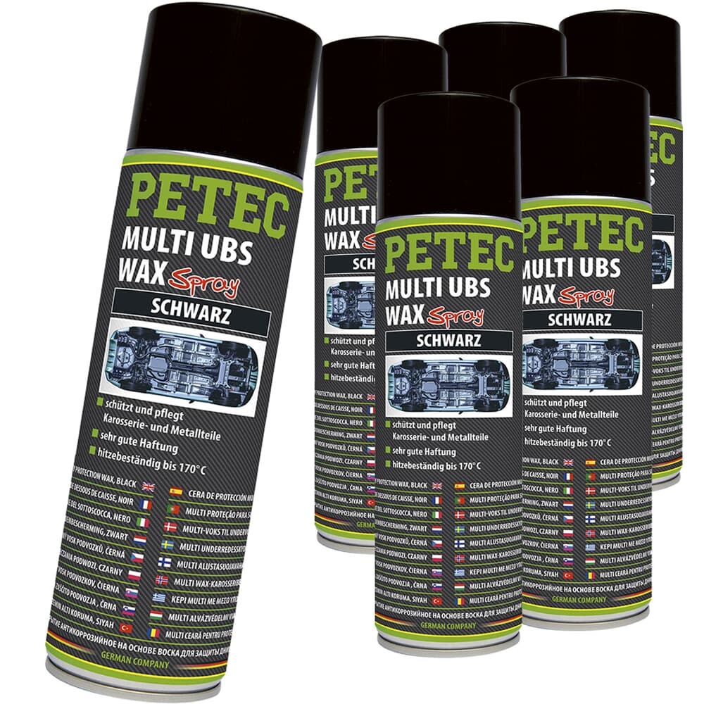 Petec Unterbodenschutz Bitumen Spray schwarz UBS nicht überlackierbar 6x  500ml 73110