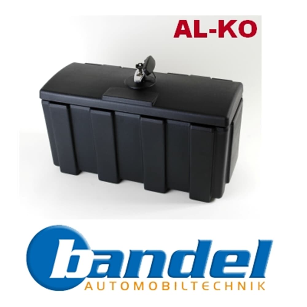 AL-KO Staubox für PKW‑Anhänger, Deckelscharniere an der langen Seite